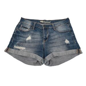 Old Navy The Boyfriend Cuffed Hem Distressed Denim Jean Shorts Size 6 Women's